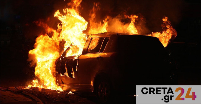 Ηράκλειο: Το όχημα τυλίχθηκε στις φλόγες – Δεύτερο περιστατικό σε λίγες ημέρες