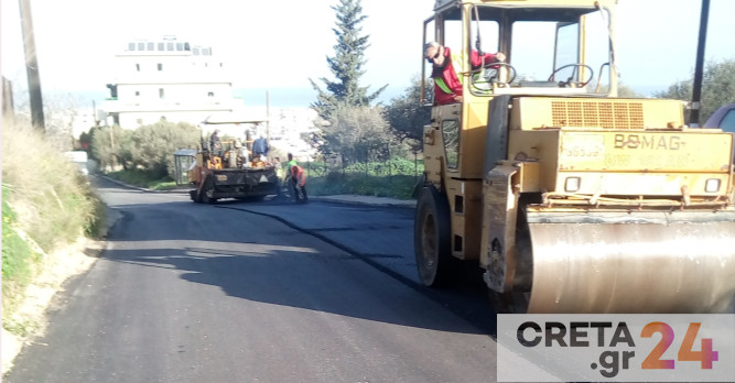 Εργασίες ασφαλτόστρωσης στην Οδό Ατλαντίδος