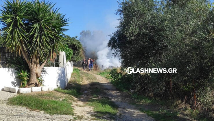 Χανιά: Φωτιά σε υπαίθριο χώρο στο Βαμβακόπουλο – Απείλησε σπίτια (φωτο)
