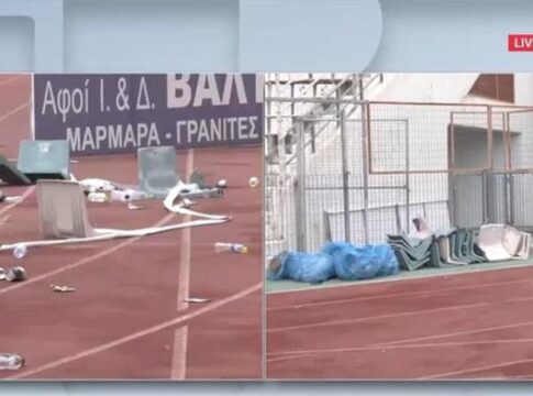 Τεράστιες οι ζημιές στο Πανθεσσαλικό – Η σημερινή εικόνα μετά τα επεισόδια (Video)