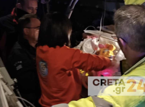 Αεροδιακομιδή για πρόωρο βρέφος στο Ηράκλειο