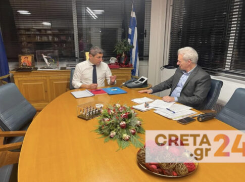 Συναντήσεις Αυγενάκη με τον Αρχιεπίσκοπο Κρήτης και τους Δημάρχους Ηρακλείου, Χερσονήσου, Αρχανών Αστερουσίων