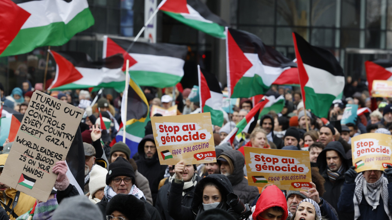 Βρυξέλλες: Διαδήλωση για τον τερματισμό του πολέμου στη Γάζα