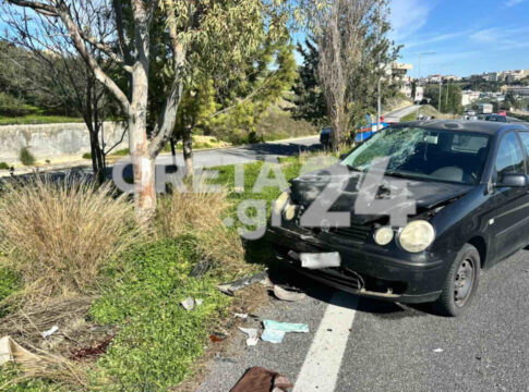 Hράκλειο: Μετωπική σύγκρουση δίκυκλου με αυτοκίνητο – Στο νοσοκομείο δύο άτομα