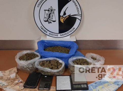 Ηράκλειο: Χειροπέδες σε τρεις για σχεδόν ένα κιλό κάνναβης