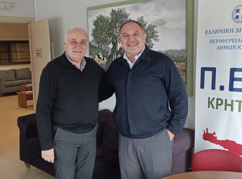 Ο Πρόεδρος της ΠΕΔ Κρήτης με τον Δήμαρχο Βιάννου
