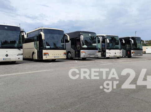 Πορεία των Ιδιοκτητών Τουριστικών Λεωφορείων Κρήτης την Πέμπτη στο Ηράκλειο
