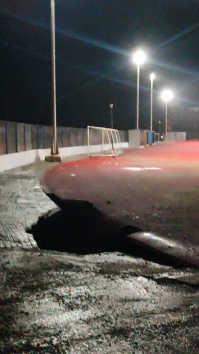 Πρόβλημα στο Δημοτικό στάδιο Κισσάμου: Τρύπα στο ταρτάν από την κακοκαιρία! (Pics) runbeat.gr 