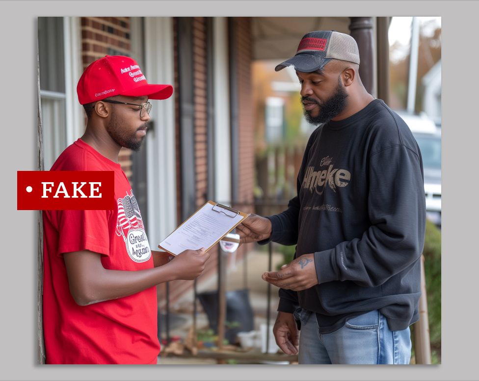 AI generated image of black Trump supporters