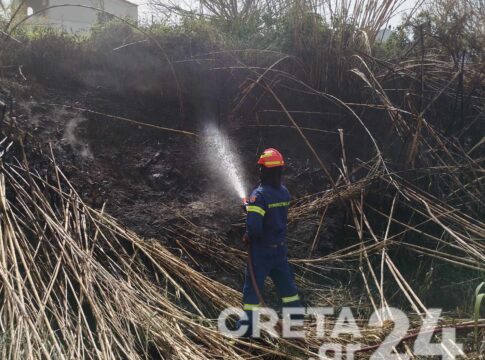 Μεγάλη κινητοποίηση της Πυροσβεστικής για φωτιά στην Κρήτη