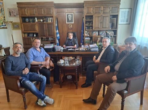 Την Αντιπεριφερειάρχη Ρεθύμνης Μ. Λιονή επισκέφτηκε σήμερα ο Πρόεδρος της ΓΣΕΕ Γιάννης Παναγόπουλος