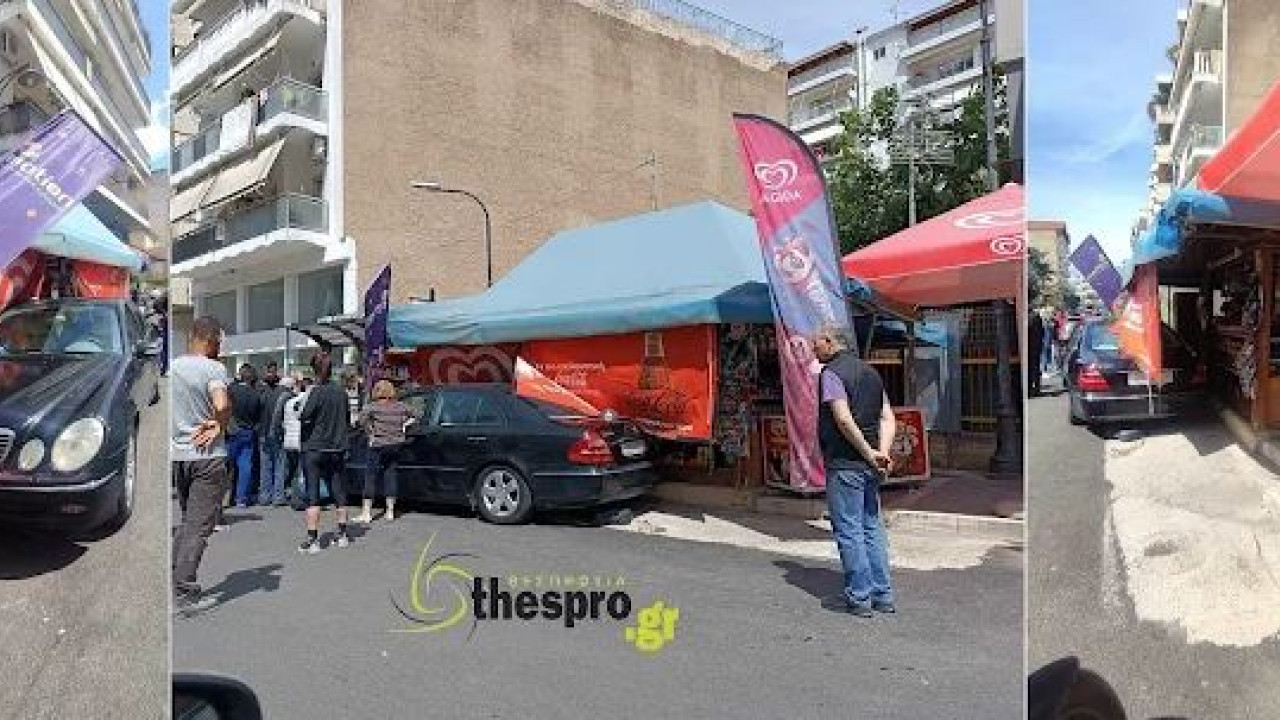 Aυτοκίνητο έπεσε σε περίπτερο στο κέντρο της Ηγουμενίτσας