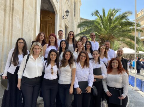 Η Χορωδία του Πανεπιστημίου Κρήτης στην εκδήλωση υποδοχής της Ολυμπιακής Φλόγας στο Ηράκλειο