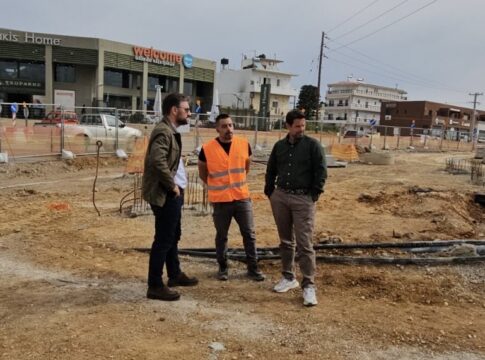 Στο έργο ανάπλασης του κόμβου Τζωράκη ο Δήμαρχος Μαλεβιζίου