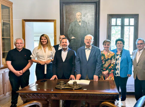 Ο διοικητής της Τράπεζας της Ελλάδος, Γιάννης Στουρνάρας στην οικία Βενιζέλου στη Χαλέπα