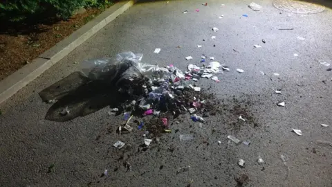 South Korean military South Korean authorities said the bags "contained filthy waste and trash" and are being analysed by relevant authorities