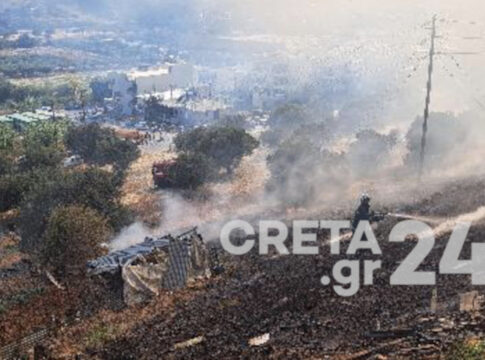Hράκλειο: Συναγερμός για φωτιά σε κατοικημένη περιοχή