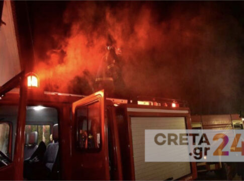 Ηράκλειο: Φωτιά τη νύχτα σε διαμέρισμα – Στο νοσοκομείο ένας άνδρας