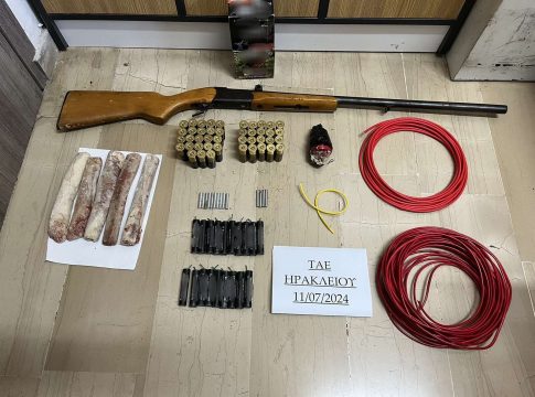 Ηράκλειο: Είχε στην κατοχή του μεγάλη ποσότητα εκρηκτικών και όπλο – Χειροπέδες σε 36χρονο