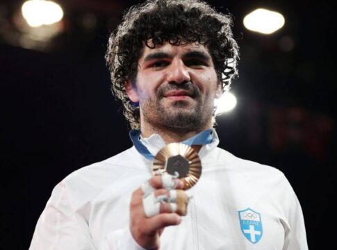 Ολυμπιακοί Αγώνες: Η απονομή του χάλκινου μεταλλίου στον Θοδωρή Τσελίδη