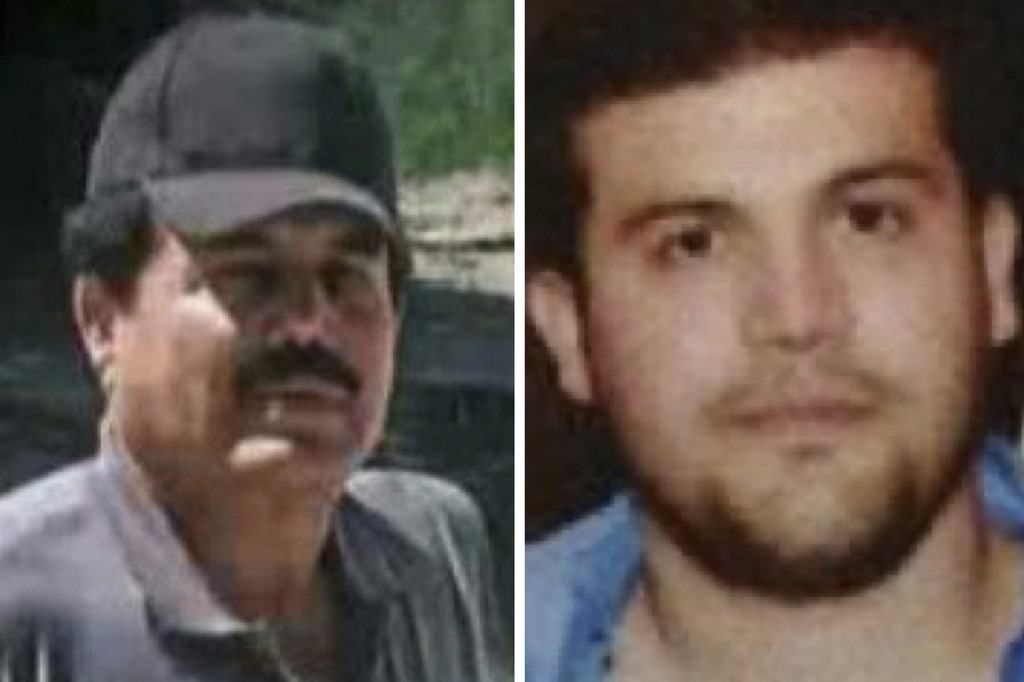 “El Mayo” Zambada, a historic leader of Mexico’s Sinaloa cartel, left, and Joaquín Guzmán López
