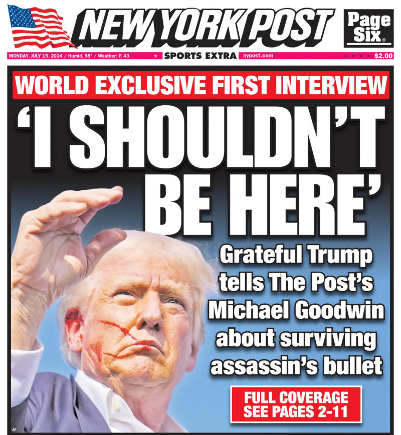 Tραμπ: Ο τέως πρόεδρος συγκλονίζει μιλώντας για την απόπειρα δολοφονίας εναντίον του