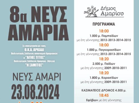 «8α ΝΕΥΣΑΜΑΡΙΑ»: Τρέχοντας στην καρδιά του Νευς Αμαρίου