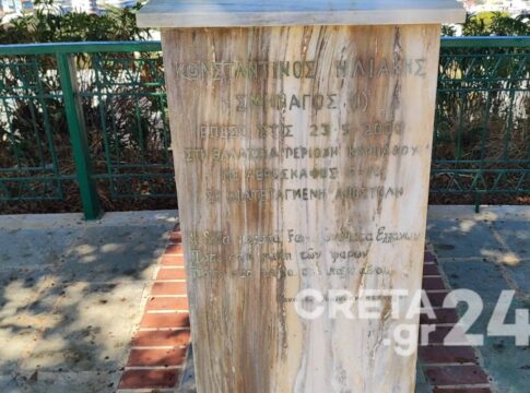 Χανιά: Τον καθαρισμό της προτομής του Κώστα Ηλιάκη ζητούν οι κάτοικοι