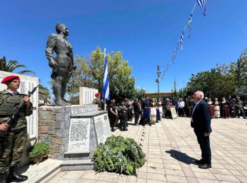 Ο Δήμαρχος Βιάννου στην 80η επέτειο του Ολοκαυτώματος των Ανωγείων