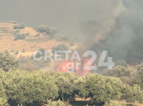 Ώρες αγωνίας για την μεγάλη πυρκαγιά στο Ρέθυμνο – Μάχη των πυροσβεστών με διάσπαρτες εστίες