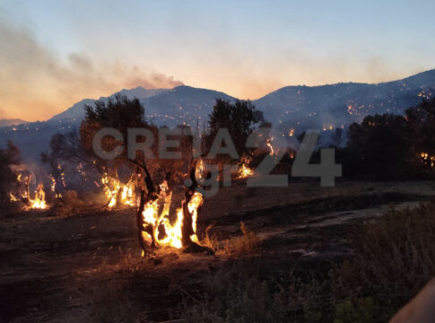 Πυρκαγιά στο Ρέθυμνο: Σηκώθηκαν ξανά τα εναέρια μέσα – Συνεχίζεται η «μάχη» με τις φλόγες