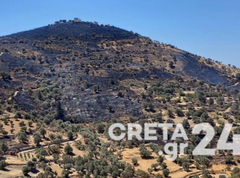 Πυρκαγιά στο Ρέθυμνο: Συνεχίζεται η «μάχη» των πυροσβεστών στις μικρές διάσπαρτες εστίες