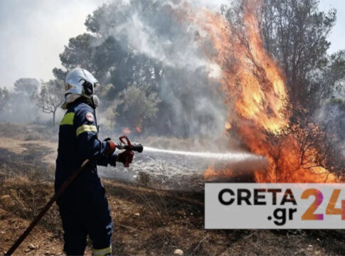 Σε Red Code όλη η Κρήτη – Πολύ υψηλός κίνδυνος πυρκαγιάς για αύριο Σάββατο