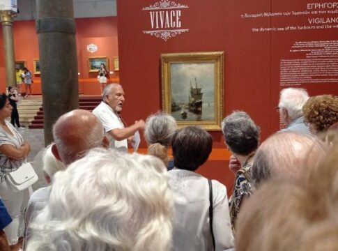 Επίσκεψη του Κέντρου Αλτσχάιμερ του ΠΑΓΝΗ «Νεφέλη» στην έκθεση «Κωνσταντίνος Βολανάκης – Ίσαλος Γραμμή»