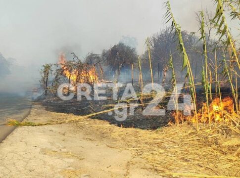Υπό πλήρη έλεγχο η μεγάλη φωτιά στα Χανιά – Σε επιφυλακή δυνάμεις της Πυροσβεστικής