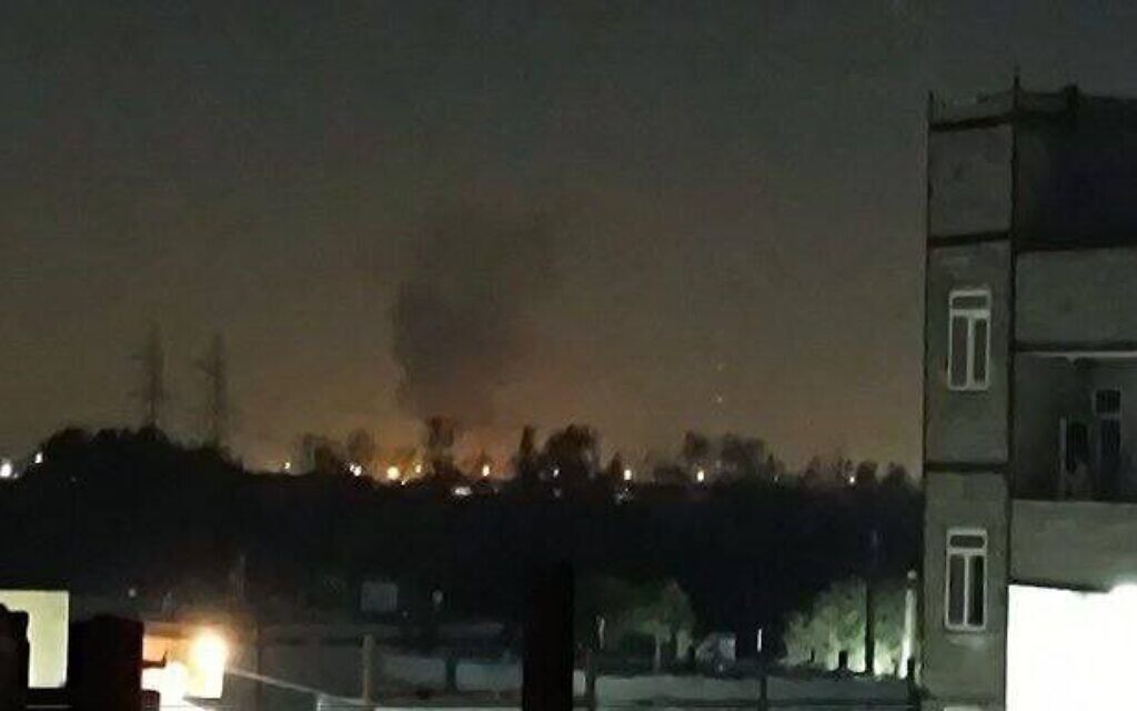 An unconfirmed image circulating on social media purports to show a site of an explosion in the Tehran area in the early hours of October 26, 2024, as Israel announces it is carrying out 'precise strikes' on Iranian military targets. (Social media: used in accordance with Clause 27a of the Copyright Law)