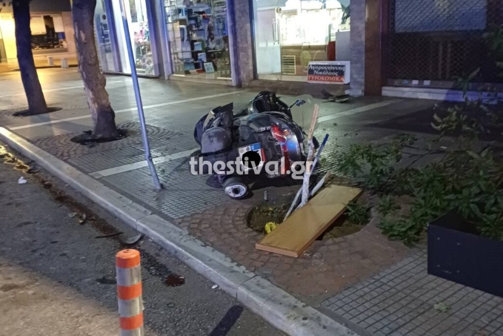 Τρελή πορεία οχήματος στο κέντρο της Θεσσαλονίκης