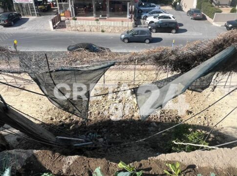 Ηράκλειο: Κατολίσθηση στο οικόπεδο όπου στεγάζονται δύο σχολεία – Σήμερα στο σημείο o Δήμαρχος