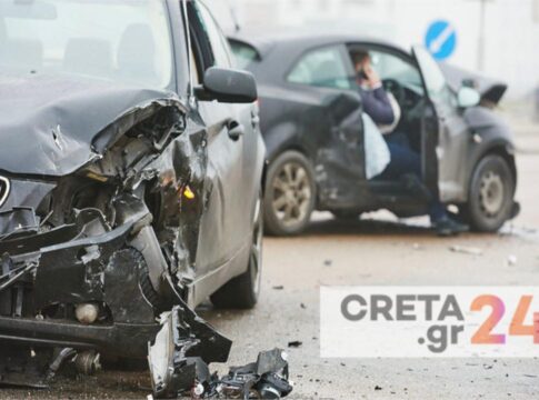 Κρήτη: Τροχαίο με σύγκρουση αυτοκινήτων – Τραυματίστηκε μια γυναίκα