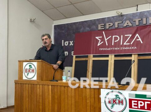 Στο Ηράκλειο ο Παύλος Πολάκης λίγο πριν ανοίξουν οι κάλπες στον ΣΥΡΙΖΑ