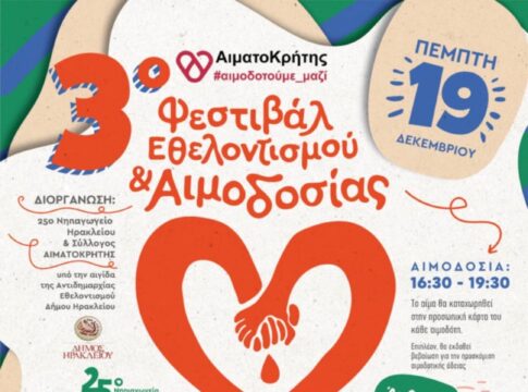Το 3ο Φεστιβάλ Εθελοντισμού και Αιμοδοσίας στο 25ο Νηπιαγωγείο Ηρακλείου
