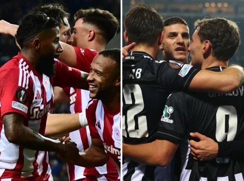 Europa League: Μία αγωνιστική πριν το τέλος της League Phase, ο Ολυμπιακός είναι 12ος και ο ΠΑΟΚ 17ος