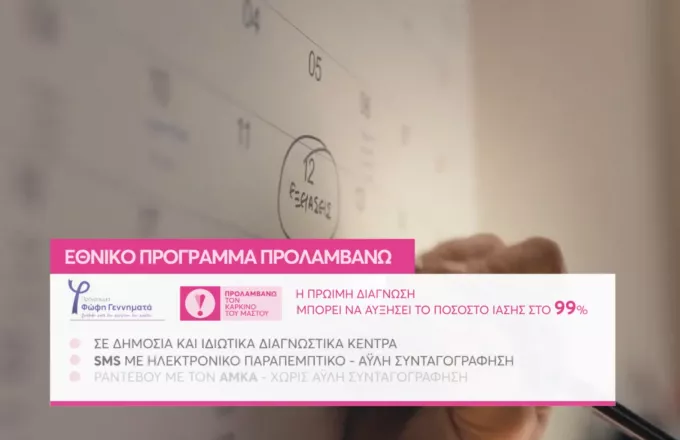 Γίνετε και εσείς «προληπτικοί»! - Αυτό είναι το μήνυμα της νέας καμπάνιας του Εθνικού Προγράμματος «ΠΡΟΛΑΜΒΑΝΩ»