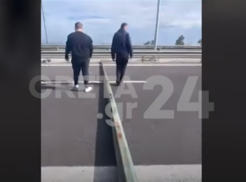 Ηράκλειο: Στύλος φωτισμού «προσγειώθηκε» στον ΒΟΑΚ – Λαχτάρησαν οι οδηγοί