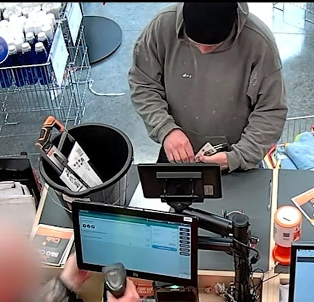 Harrowing footage shows Sansom buying a 300mm hacksaw, a 300mm blade and 14-litre bucket at a hardware store ahead of the killing