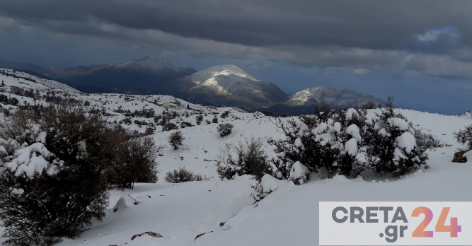 Καιρός: Βροχές και χιονόνερο στην Κρήτη – Tσουχτερό κρύο και χιόνια και σε ημιορεινές περιοχές