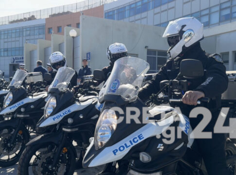 Πέντε μοτοσικλέτες δώρισε στην ΕΛ.ΑΣ. η Περιφέρεια Κρήτης