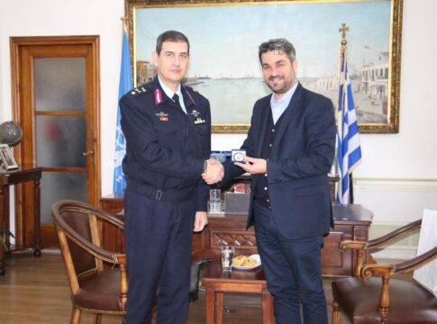Στον Δήμαρχο Χανίων, Π. Σημανδηράκη ο νέος Αστυνομικός Διευθυντής Χανίων, Ταξίαρχος Κ. Νικολάου