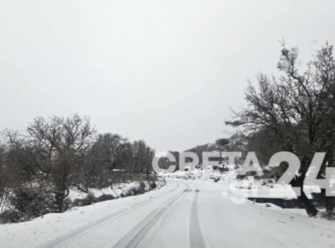 Ανοιξιάτικο χιόνι στην Κρήτη! Τα πάντα λευκά στα Ανώγεια… [Εικόνες]