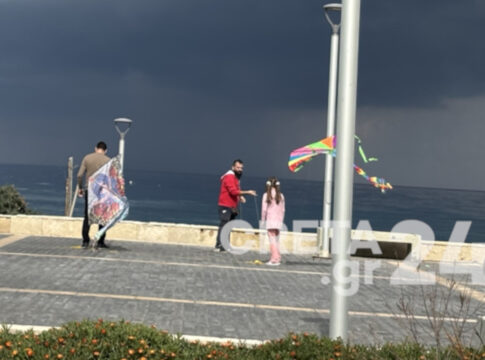 Hράκλειο: Λίγοι όσοι πρόλαβαν να πετάξουν χαρταετό